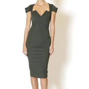 Zac Posen Forest Green Sheath Dress New with Tags Size 12